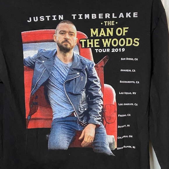 Justin Timberlake Concert Tour Merch Long Sleeve Black Women’s M T-Shirt 2019 - Picture 3 of 5